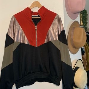 Zara multi colored 1/2 zipped sweater